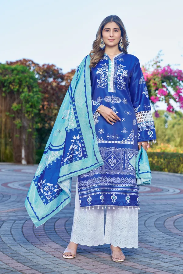 Royal_Blue_Printed_Kurta_Set_With_Dupatta_For_Women