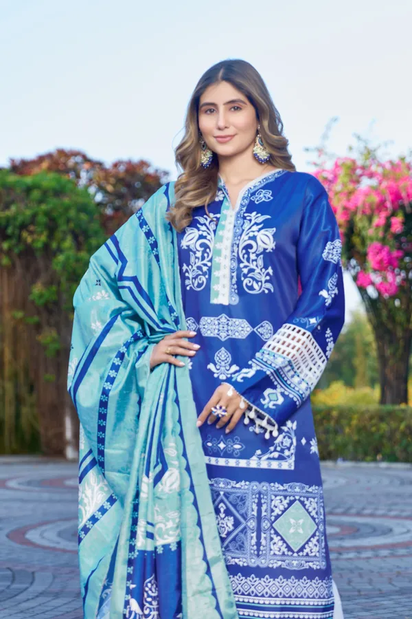 Royal_Blue_Printed_Kurta_Set_With_Dupatta_For_Women