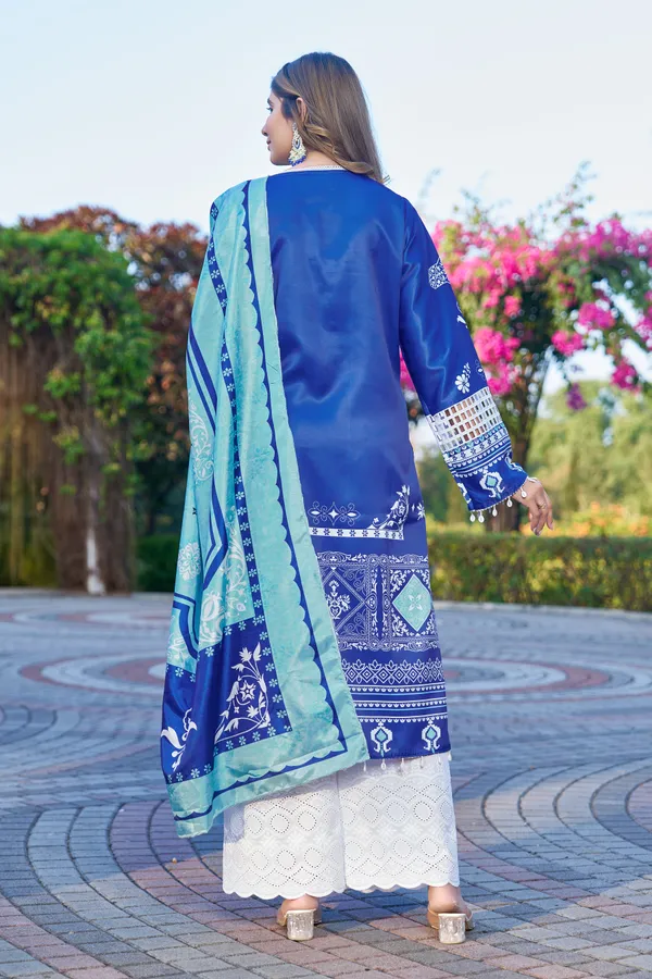 Royal_Blue_Printed_Kurta_Set_With_Dupatta_For_Women