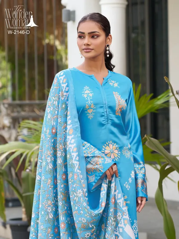 Teal_Blue_Satin_3-Piece_Set_for_Women