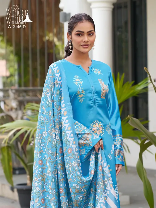 Teal_Blue_Satin_3-Piece_Set_for_Women