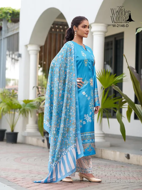 Teal_Blue_Satin_3-Piece_Set_for_Women