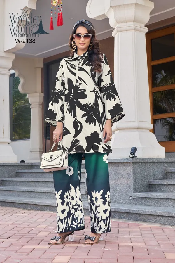 Off_White_And_Black_Printed_Kurta_Co-Ord_Set_For_Women