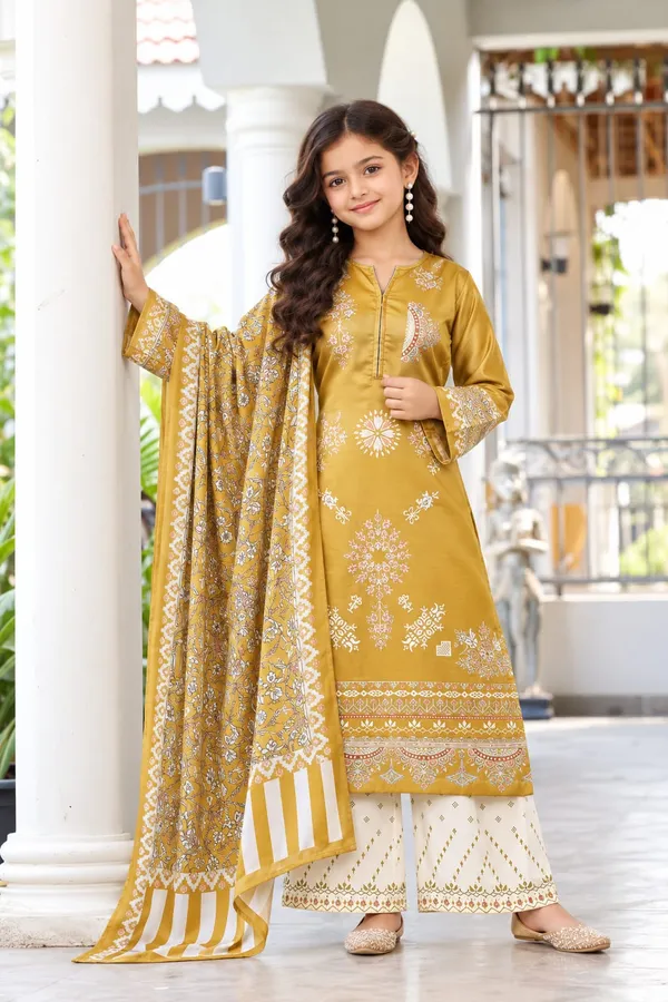 Mustard_Yellow_printed_salwar_suit_set_with_white_palazzo_pants_+_dupatta_for_girls