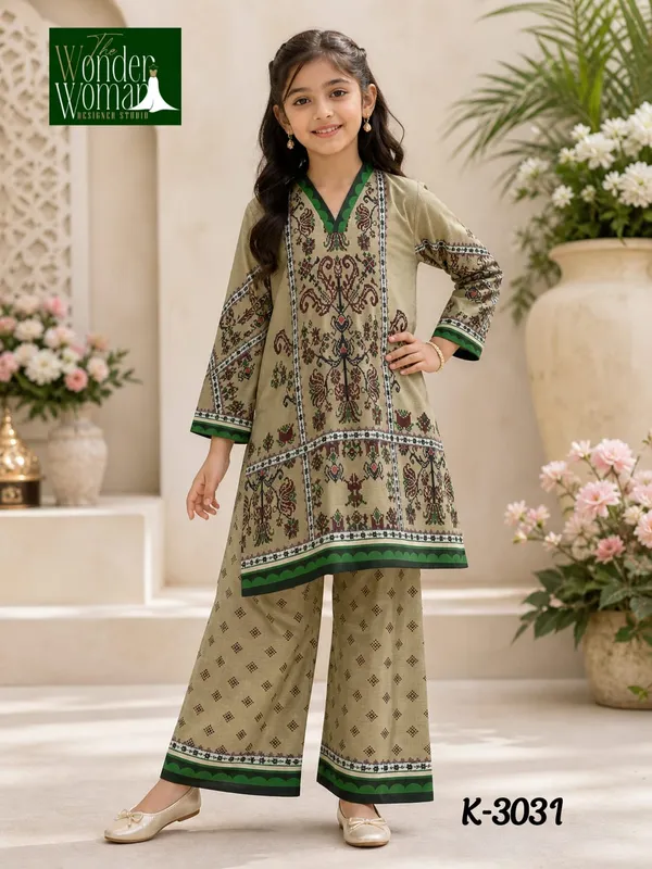 Olive_Floral_Printed_Satin_Co-ord_Set_For_Girls