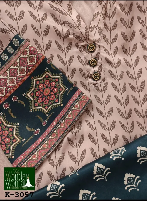Dark_Blue_Satin_Printed_Classic_kurta_for_girls