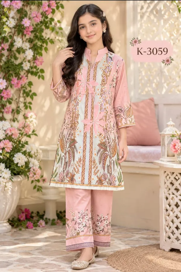 Pink_Satin_Printed_Classic_kurta_for_girls