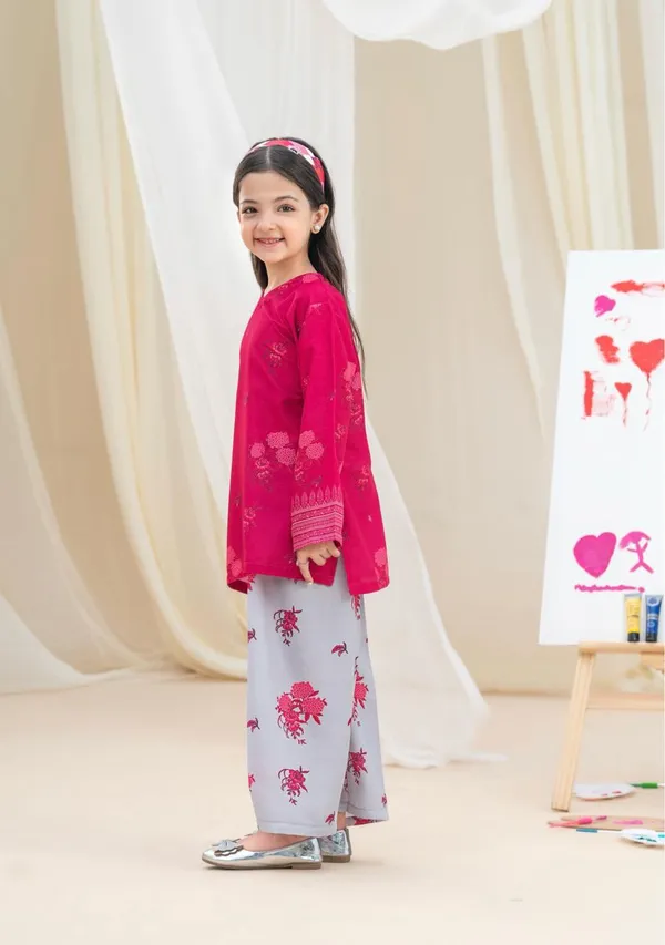 Raspberry_Satin_Printed_Co-Ord_Set_For_Girls