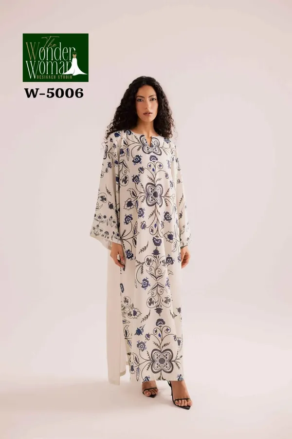 Ivory_&_Blue_Printed_Kaftan
