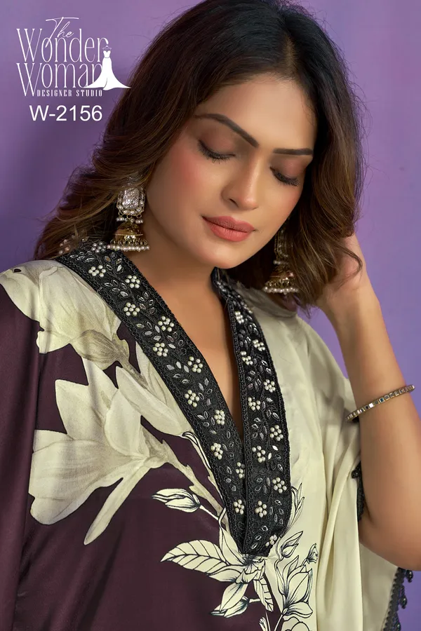 White_Purple_Printed_Kaftan_With_Bottom_For_Women