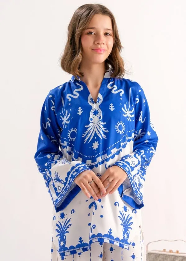 Royal_Blue_Satin_Printed_Co-Ord_Set_Set_For_Girls