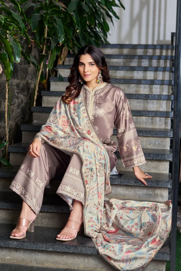Taupe_Earthy_Bloom_Printed_Kurta_Set_With_Dupatta_For_Women