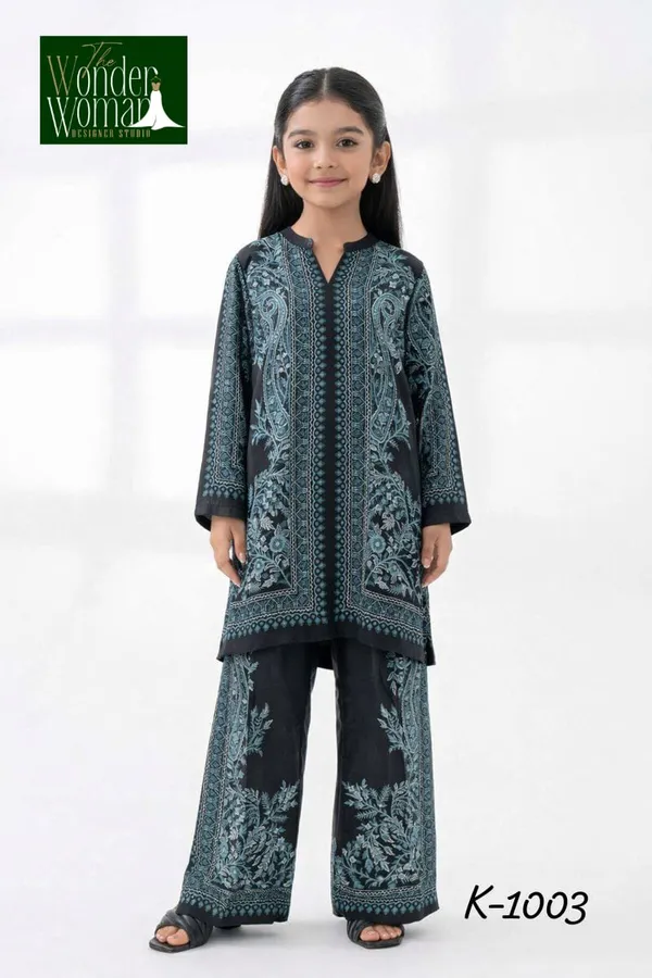 Midnight_Teal_Royale_Satin_Co-ord_Set_for_Girls