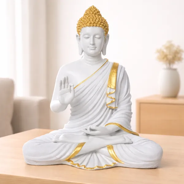 Polyresin_White_and_Gold_Lord_Buddha_Idol