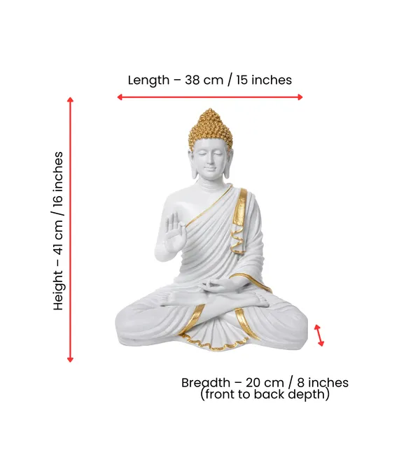 Polyresin_White_and_Gold_Lord_Buddha_Idol