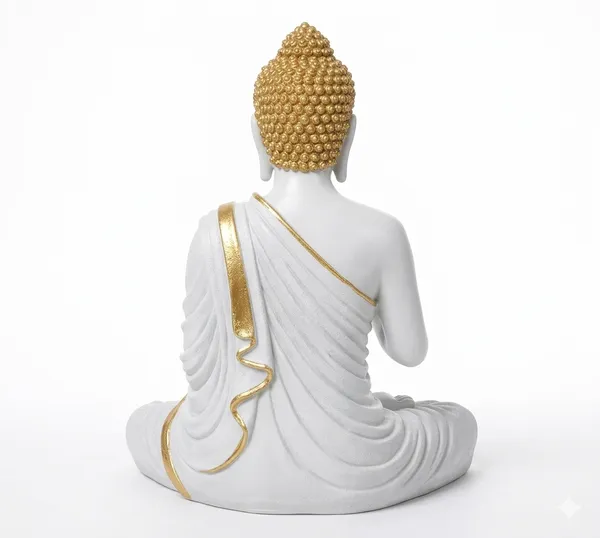 Polyresin_White_and_Gold_Lord_Buddha_Idol