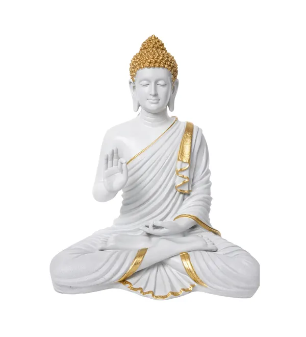 Polyresin_White_and_Gold_Lord_Buddha_Idol