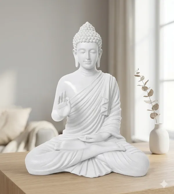 Polyresin_White_Lord_Buddha_Idol
