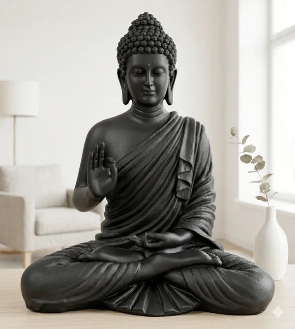 Polyresin_Black_Lord_Buddha_Idol
