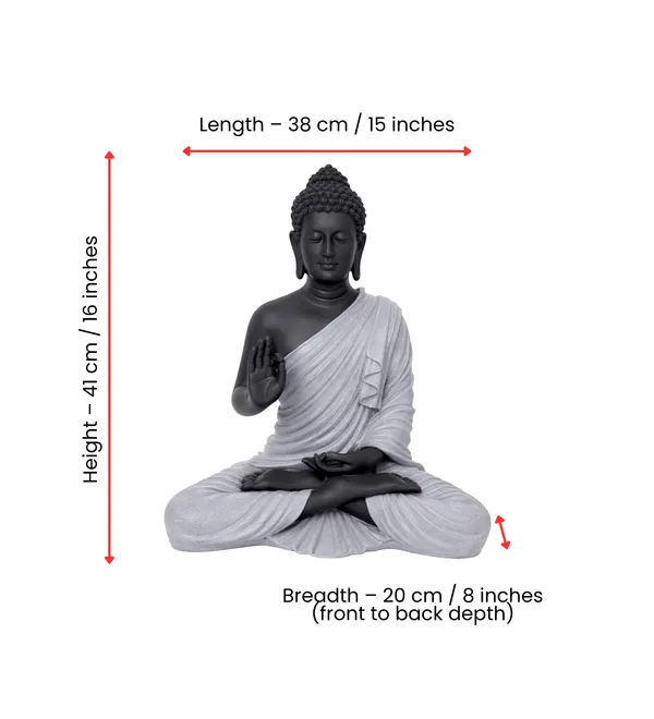 Polyresin_Black_and_Grey_Lord_Buddha_Idol