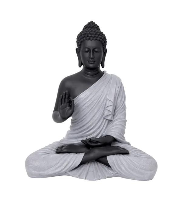 Polyresin_Black_and_Grey_Lord_Buddha_Idol