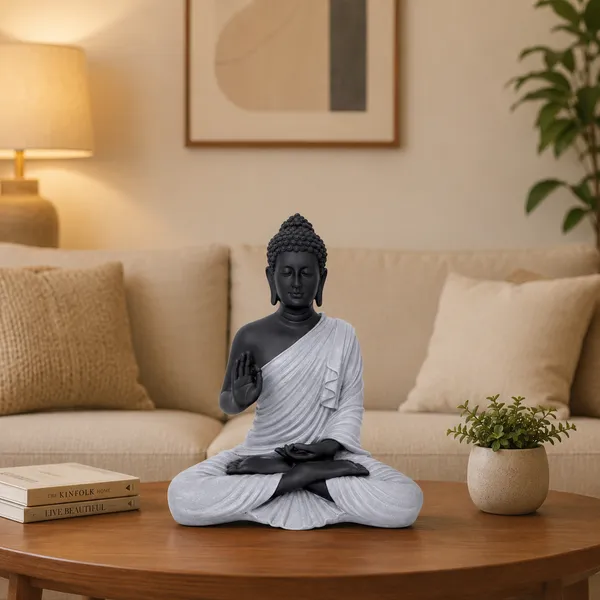 Polyresin_Black_and_Grey_Lord_Buddha_Idol