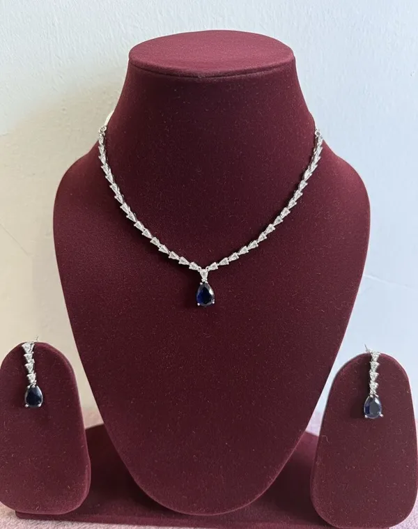 Blue_And_Silver_Brass_Rhodium_Earring_And_Necklace_Set_For_Women