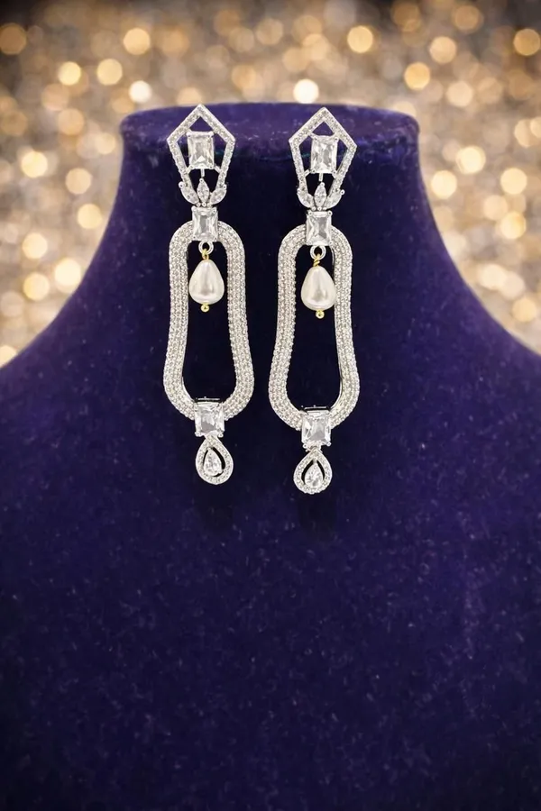 ZOVYA_ADDSPE001_Pearl,_Cubic_Zirconia_Brass_Drops_&_Danglers_()