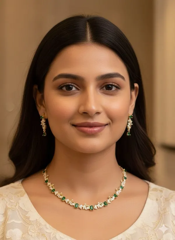 Green_Brass_Gold_Plated_Earring_And_Necklace_Set_For_Women