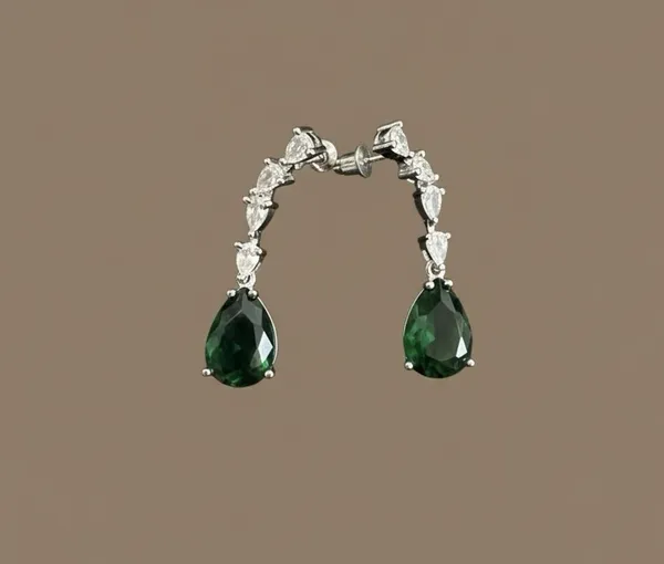 Green_And_Silver_Brass_Rhodium_Earring_And_Necklace_Set_For_Women