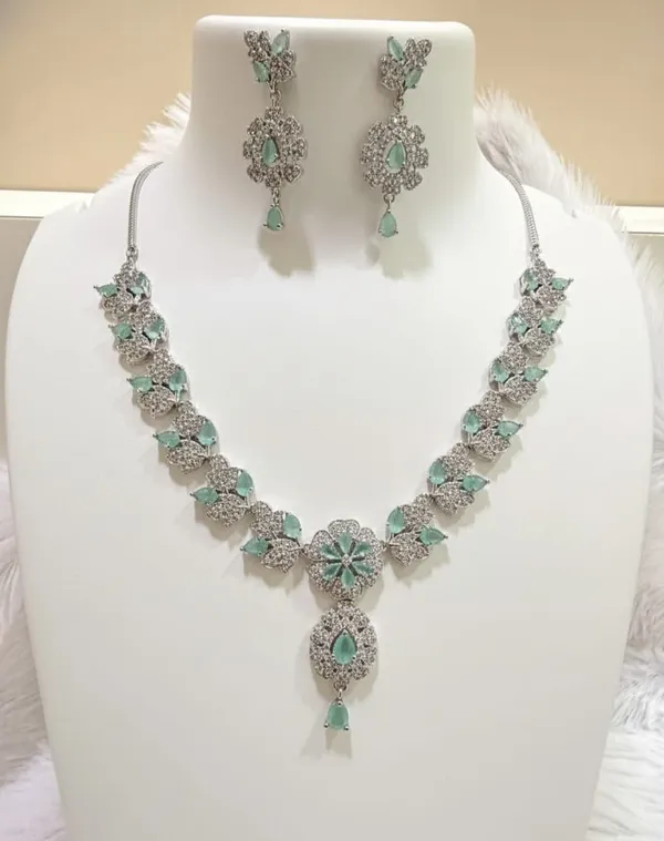 ZOVYA_Brass_Silver_Silver,_Green_Jewellery_Set_(Pack_of_3)