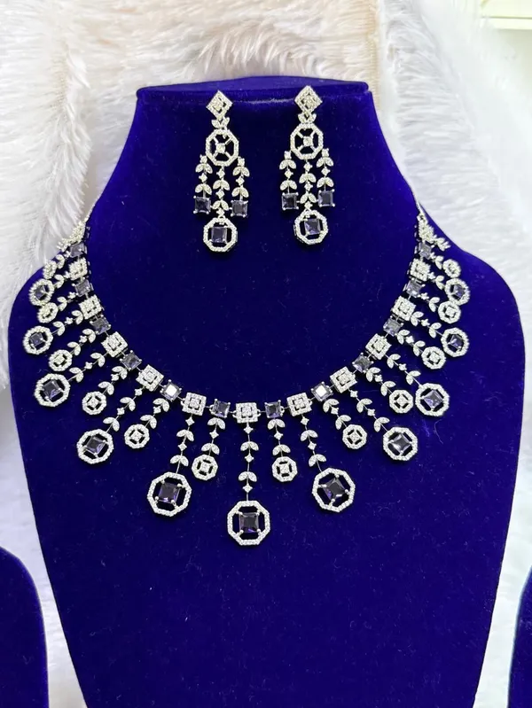 ZOVYA_Brass_Silver_Blue,_White_Jewellery_Set_(Pack_of_3)