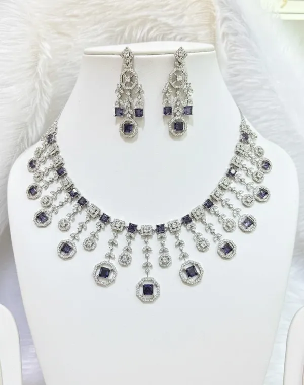 ZOVYA_Brass_Silver_Blue,_White_Jewellery_Set_(Pack_of_3)