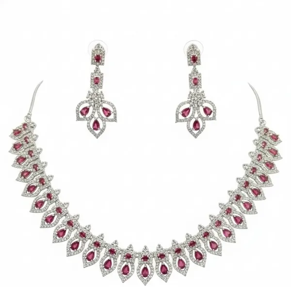 ZOVYA_Brass_Silver_Ruby_Red_Jewellery_Set_(Pack_of_1)