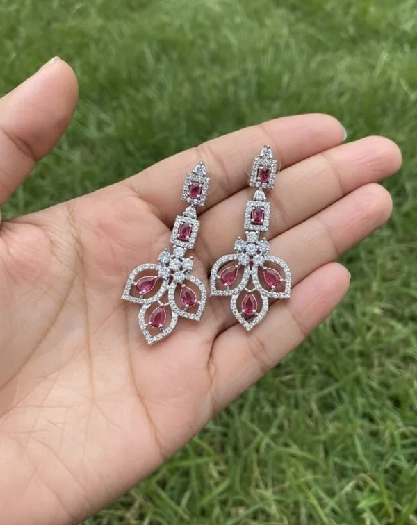 ZOVYA_Brass_Silver_Ruby_Red_Jewellery_Set_(Pack_of_1)