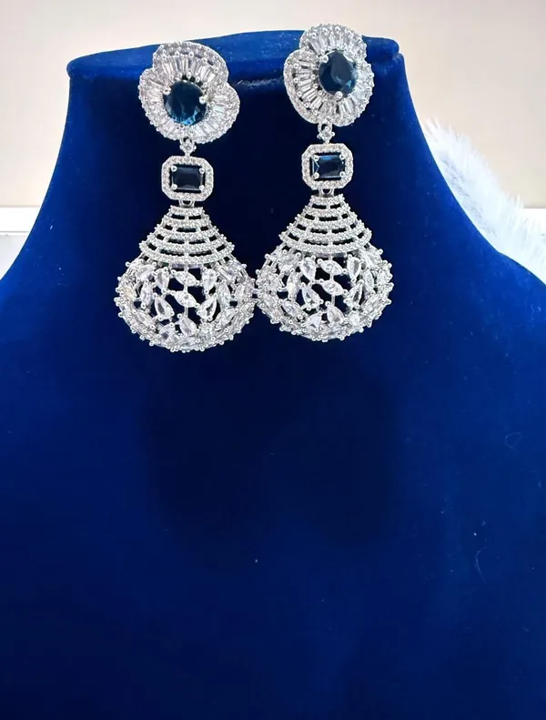 ZOVYA_NavyblueADearrings001_Cubic_Zirconia,_Diamond_Brass_Drops_&_Danglers_()