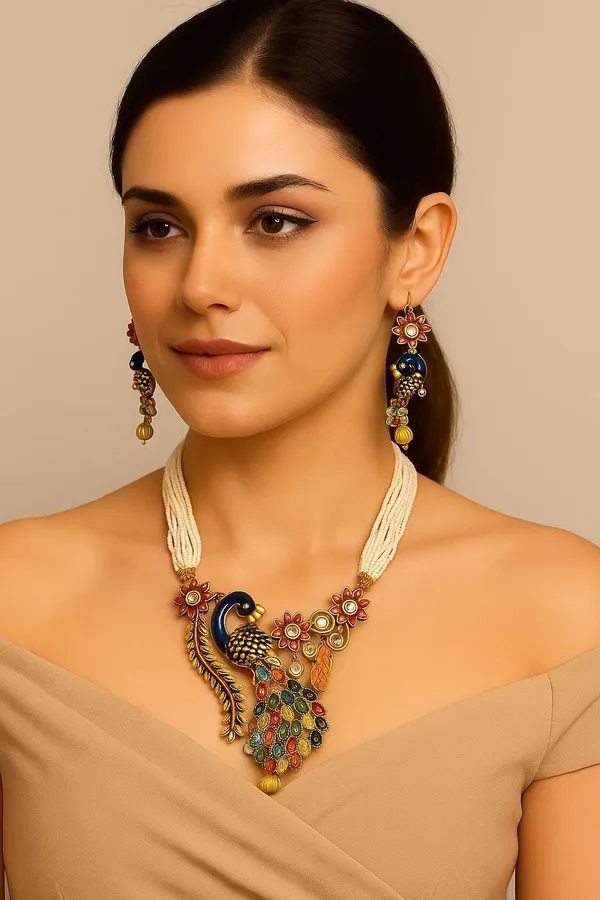 Multicolor_Brass_Gold_Plated_Necklace_And_Earring_And_Maang_Tikka_Set_For_Women
