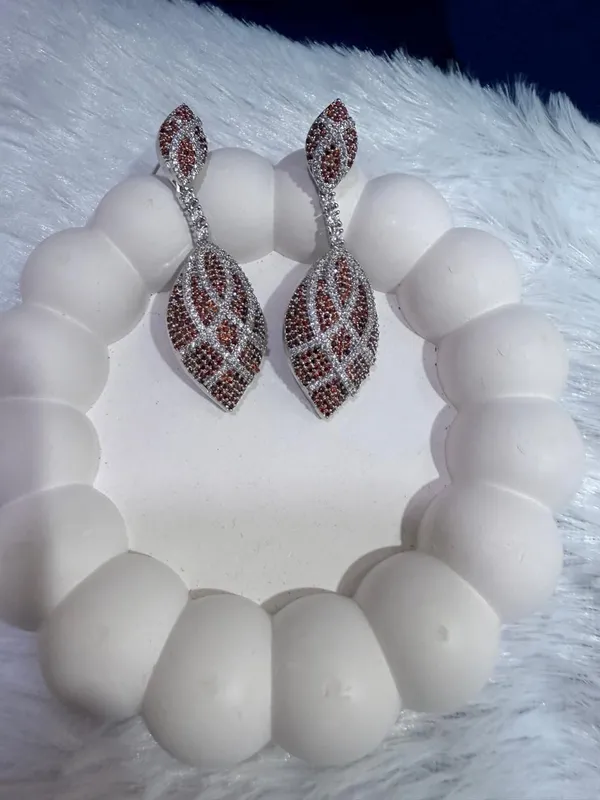 ZOVYA_ORANGEADEARRING001_Cubic_Zirconia,_Diamond_Brass_Drops_&_Danglers_()