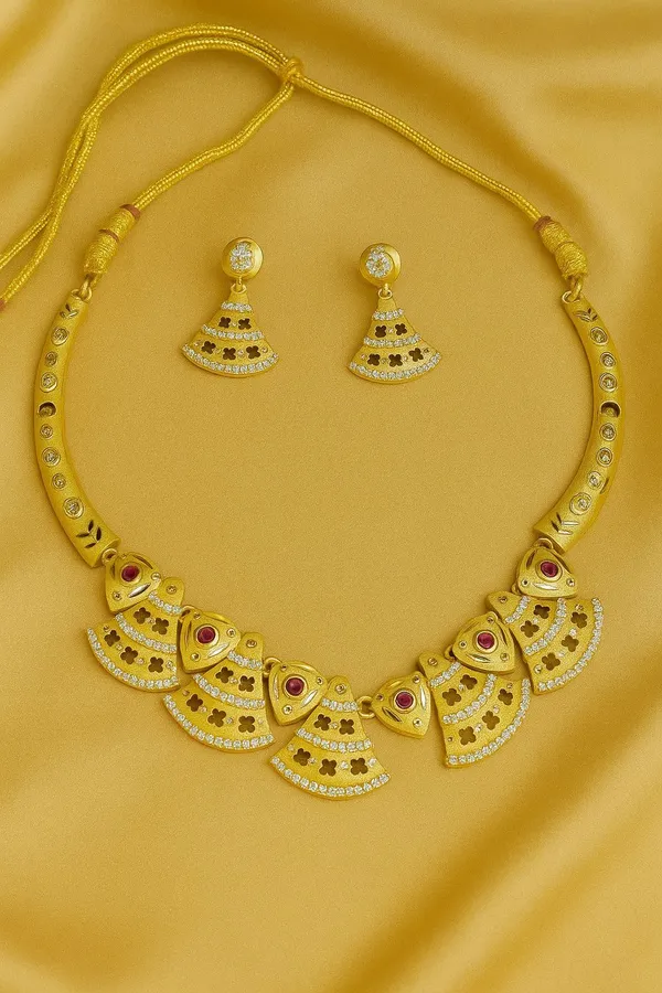 Multicolor_Brass_And_Alloy__Silver_Earring_And_Necklace_Set_For_Women
