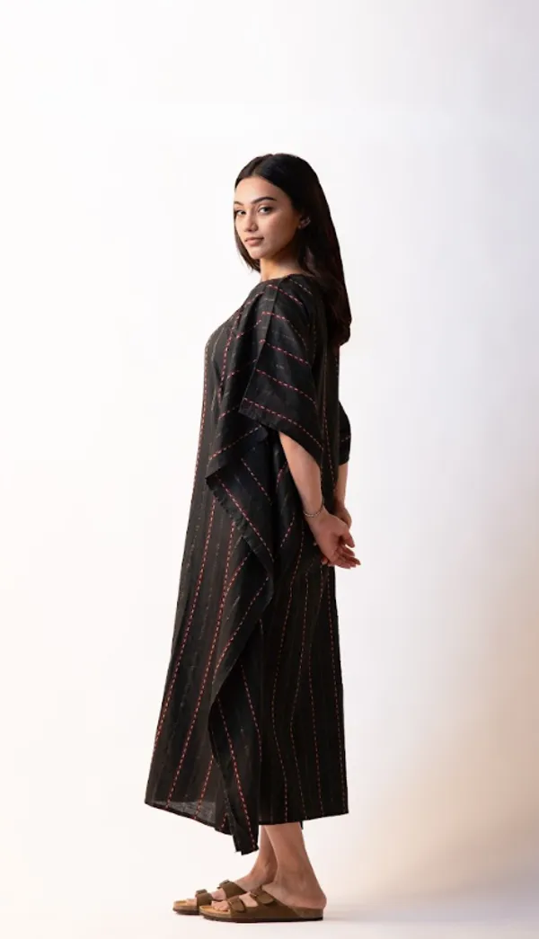 Black_Cotton_Dobby_Weave_Fabric_Dress_For_Adults