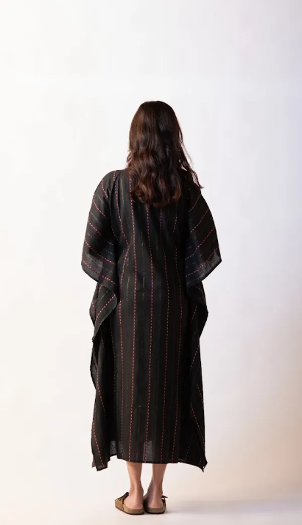 Black_Cotton_Dobby_Weave_Fabric_Dress_For_Adults