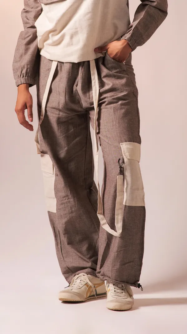 Chocolate_Brown_Twisted_Cotton_Yarn_Fabric_Co-Ord_Set_For_Adults