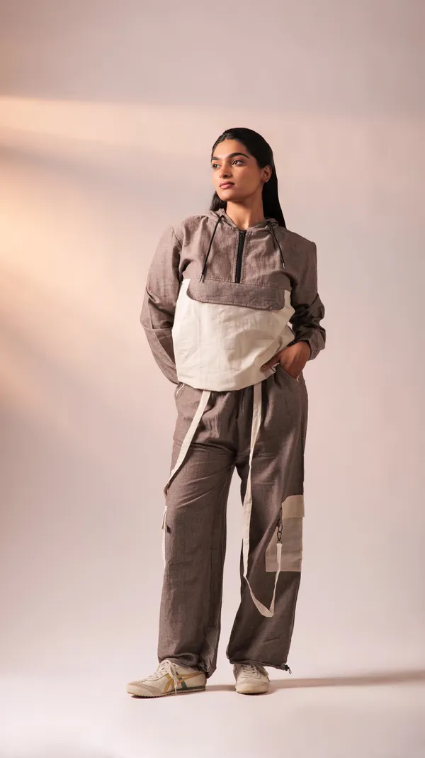 Chocolate_Brown_Twisted_Cotton_Yarn_Fabric_Co-Ord_Set_For_Adults