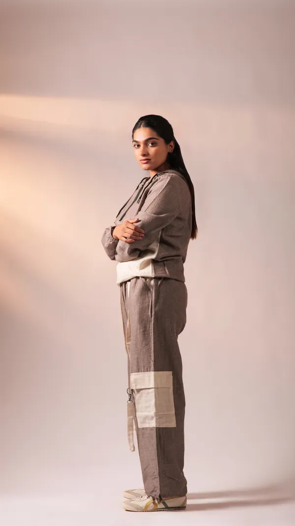 Chocolate_Brown_Twisted_Cotton_Yarn_Fabric_Co-Ord_Set_For_Adults