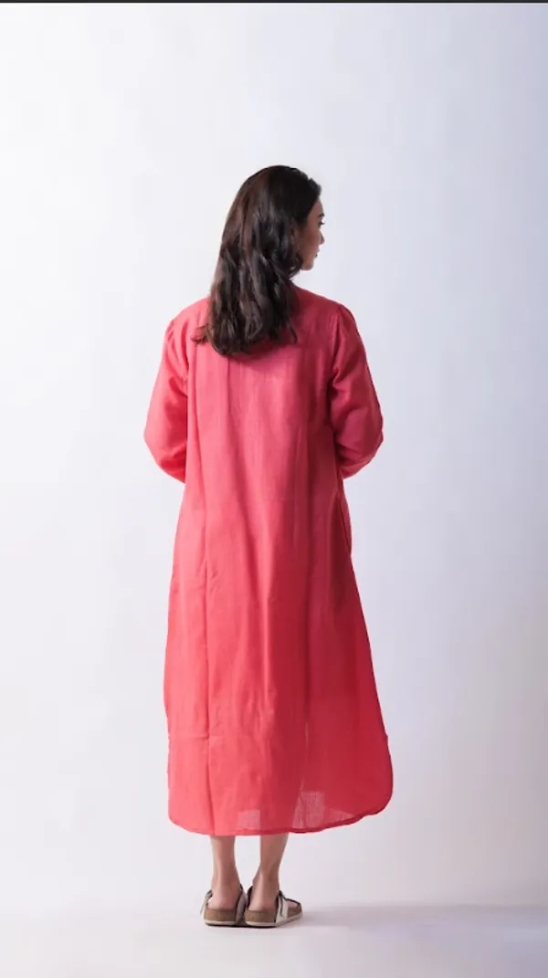 Peache_Crepe_Cotton_Jacket_Dress_For_Adults
