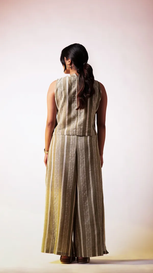 Olive_Leno_Weave_Cotton_Fabric_Co-Ord_Set_For_Adults