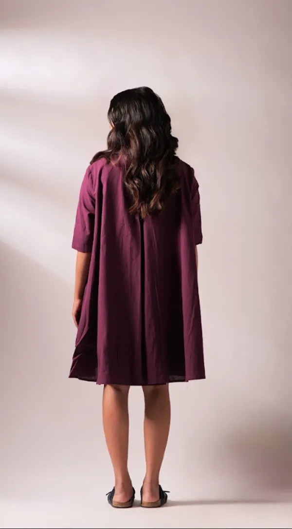 Wine_Khadi_Dress_For_Adults