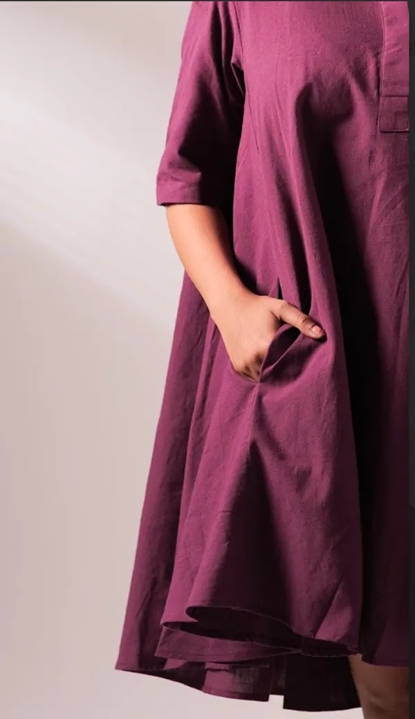 Wine_Khadi_Dress_For_Adults