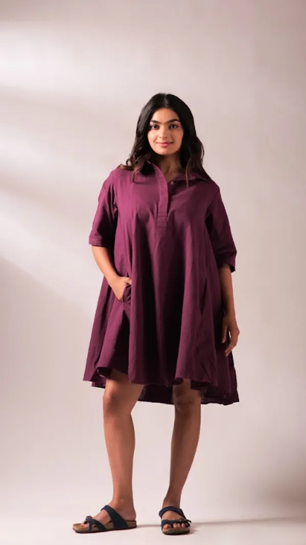 Wine_Khadi_Dress_For_Adults