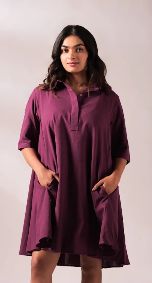 Wine_Khadi_Dress_For_Adults